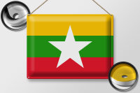 Blechschild Flagge Myanmar 40x30cm Flag of Myanmar