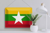 Blechschild Flagge Myanmar 40x30cm Flag of Myanmar