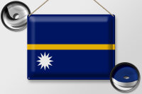 Blechschild Flagge Nauru 40x30cm Flag of Nauru