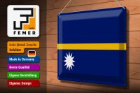 Blechschild Flagge Nauru 40x30cm Flag of Nauru