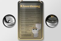 Blechschild Spruch 12x18cm Kloordnung Toilette WC Regeln