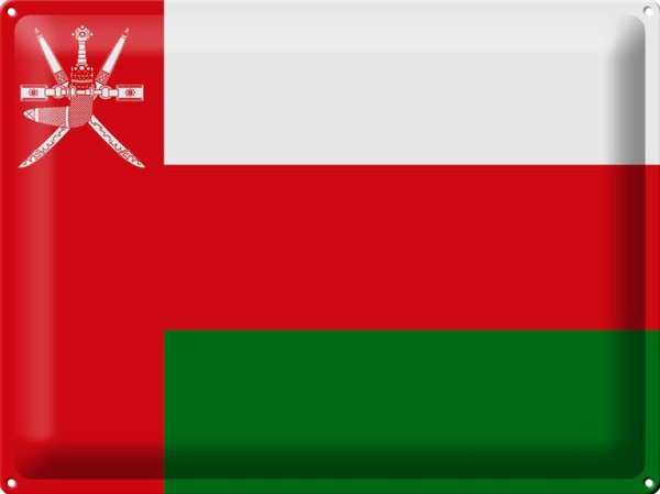 Blechschild Flagge Oman 40x30cm Flag of Oman