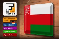 Blechschild Flagge Oman 40x30cm Flag of Oman