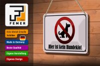 Blechschild Hinweis 18x12cm hier ist kein Hundeklo