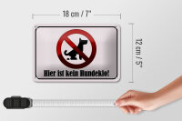 Blechschild Hinweis 18x12cm hier ist kein Hundeklo