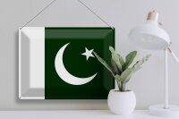 Blechschild Flagge Pakistan 40x30cm Flag of Pakistan