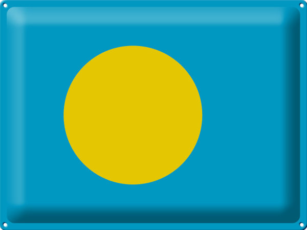 Blechschild Flagge Palau 40x30cm Flag of Palau