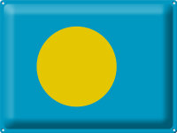 Blechschild Flagge Palau 40x30cm Flag of Palau