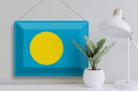 Blechschild Flagge Palau 40x30cm Flag of Palau