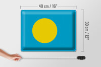 Blechschild Flagge Palau 40x30cm Flag of Palau