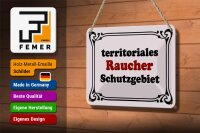 Blechschild Hinweis 18x12cm Raucher Schutzgebiet