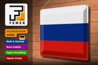 Blechschild Flagge Russland 40x30cm Flag of Russia