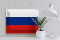 Blechschild Flagge Russland 40x30cm Flag of Russia