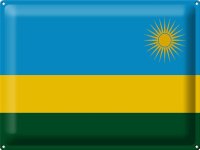 Blechschild Flagge Ruanda 40x30cm Flag of Rwanda