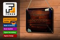 Blechschild Spruch 18x12cm Friseurin Superheldin