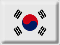 Blechschild Flagge Südkorea 40x30cm Flag of South Korea