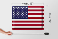 Blechschild Flagge Vereinigte Staaten 40x30cm United States