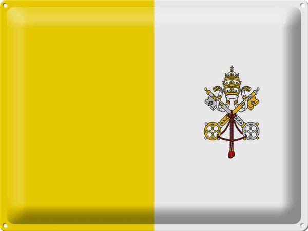 Blechschild Flagge Vatikanstadt 40x30cm Flag Vatican City