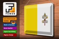 Blechschild Flagge Vatikanstadt 40x30cm Flag Vatican City