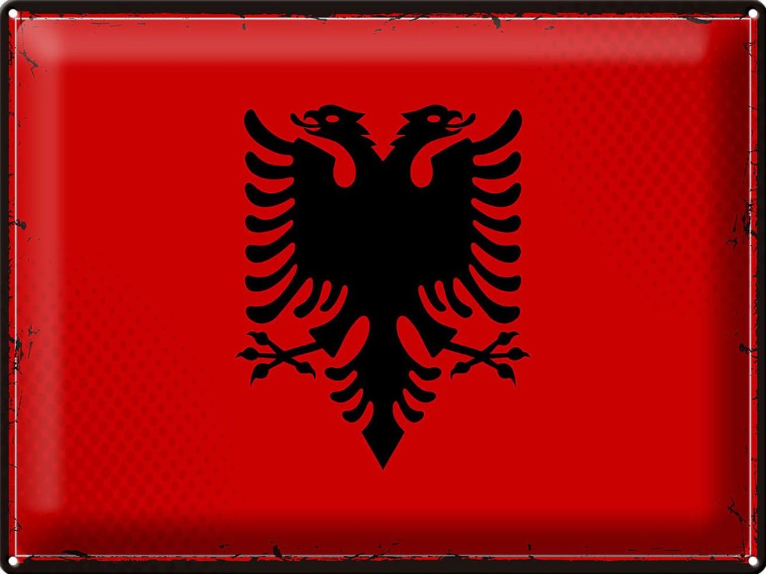 Albanien Handflagge Groß – 45,7 X 30,5 Cm, Mit Holzstab, Von Country FlagSuperstore