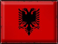Blechschild Flagge Albanien 40x30cm Retro Flag Albania