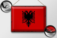 Blechschild Flagge Albanien 40x30cm Retro Flag Albania