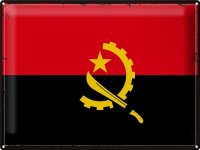 Blechschild Flagge Angolas 40x30cm Retro Flag of Angola
