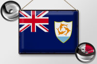 Blechschild Flagge Anguilla 40x30cm Retro Flag of Anguilla