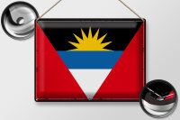 Blechschild Flagge Antigua und Barbuda 40x30cm Retro Flag