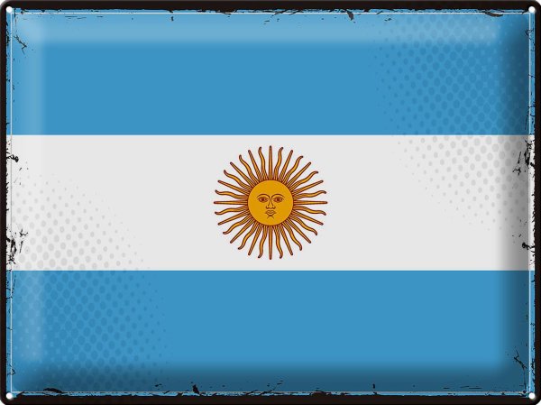 Blechschild Flagge Argentinien 40x30cm Retro Flag Argentina