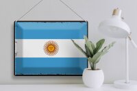 Blechschild Flagge Argentinien 40x30cm Retro Flag Argentina