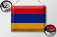 Blechschild Flagge Armenien 40x30cm Retro Flag of Armenia