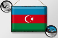 Blechschild Flagge Aserbaidschan 40x30cm Retro Azerbaijan