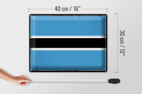 Blechschild Flagge Botswanas 40x30cm Retro Flag of Botswana