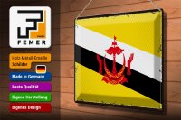 Blechschild Flagge Bruneis 40x30cm Retro Flag of Brunei