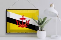 Blechschild Flagge Bruneis 40x30cm Retro Flag of Brunei