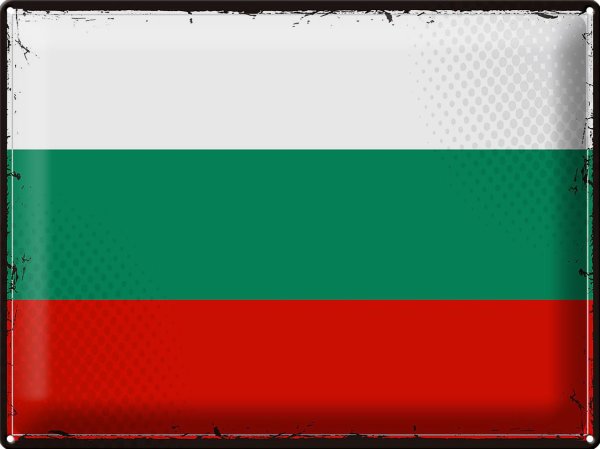 Blechschild Flagge Bulgariens 40x30cm Retro Flag Bulgaria