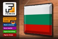 Blechschild Flagge Bulgariens 40x30cm Retro Flag Bulgaria