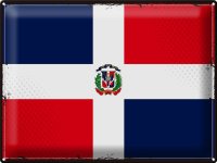 Blechschild Flagge Dominikanische Republik 40x30cm Retro