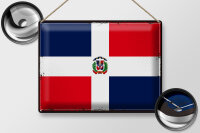 Blechschild Flagge Dominikanische Republik 40x30cm Retro