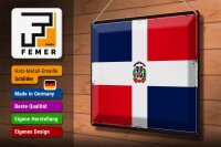 Blechschild Flagge Dominikanische Republik 40x30cm Retro