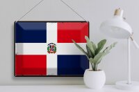 Blechschild Flagge Dominikanische Republik 40x30cm Retro