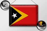 Blechschild Flagge Osttimor 40x30cm Retro Flag East Timor