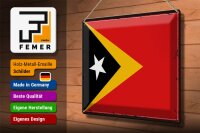 Blechschild Flagge Osttimor 40x30cm Retro Flag East Timor