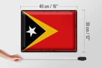 Blechschild Flagge Osttimor 40x30cm Retro Flag East Timor