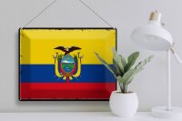Blechschild Flagge Ecuadors 40x30cm Retro Flag of Ecuador