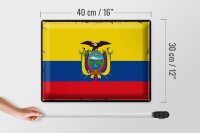 Blechschild Flagge Ecuadors 40x30cm Retro Flag of Ecuador