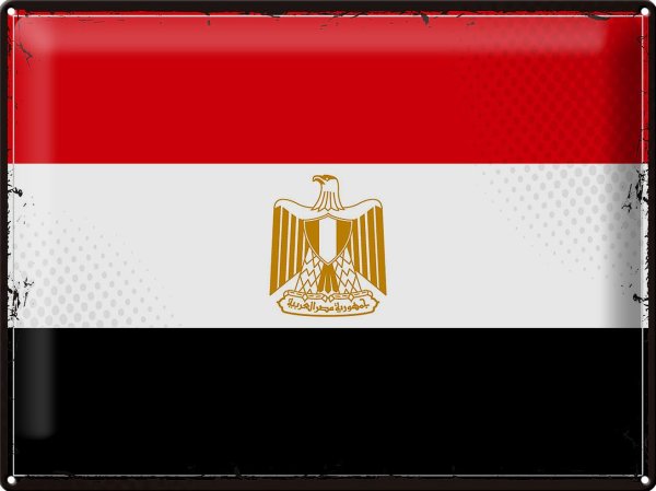 Blechschild Flagge Ägypten 40x30cm Retro Flag of Egypt