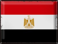 Blechschild Flagge Ägypten 40x30cm Retro Flag of Egypt