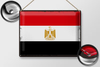 Blechschild Flagge Ägypten 40x30cm Retro Flag of Egypt